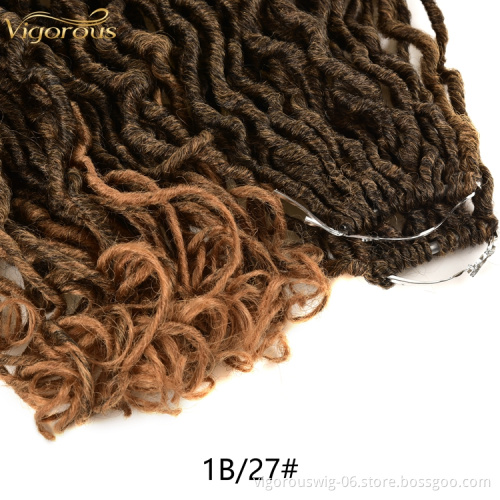 Crochet 20inch mermaid Locs in synthetic hair extension ombre Faux Locs Pre-looped Braiding hair for afro women
